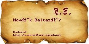 Novák Baltazár névjegykártya